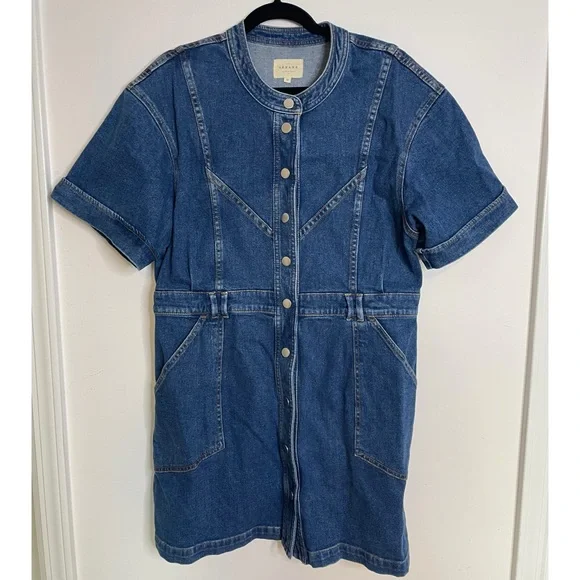 Sezane Blue Denim Mini Dress